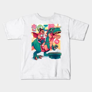 Mushrrom Warrior & Dinosaur Kids T-Shirt